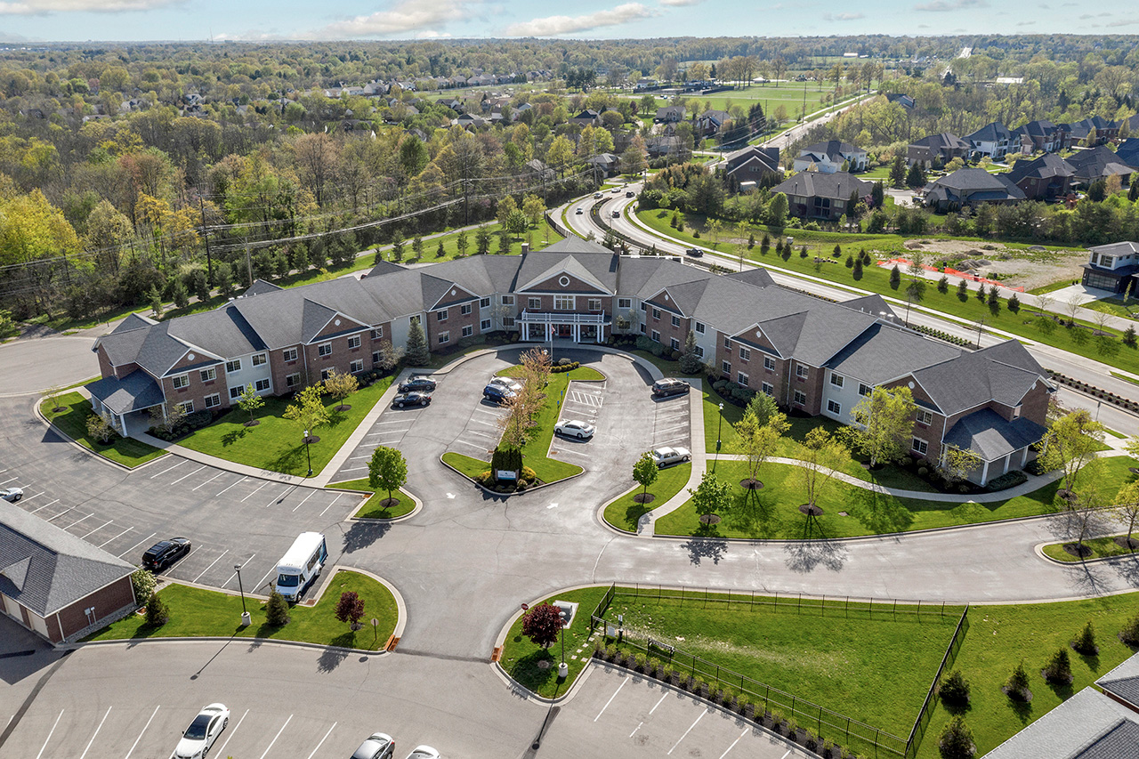 aerial view of building